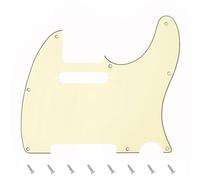 Banworks Golpeador de 3 capas para guitarra eléctrica de 8 orificios con placa protectora para raspaduras para g modernas de estilo estadounidense y mexicano Telecaster estándar JT/HB-03 crema