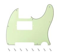 Banworks Golpeador de 3 capas para guitarra eléctrica Tele HS/HH con 8 orificios y placa protectora para raspaduras para estándar Telecaster JT/HB-04 de estilo moderno estadounidense verde menta
