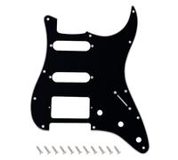 Banworks Golpeador de 3 capas Strat HSS de 11 orificios con placa de protección SSH para Stratocaster ST JT/HB-02 estándar de estilo moderno estadounidense/mexicano, color negro brillante