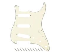 Banworks Golpeador de 3 capas Strat SSS con 11 orificios para guitarra eléctrica placa protectora para raspar para Stratocaster estándar ST JT/HB-01 de estilo moderno estadounidense/mexicano marfil