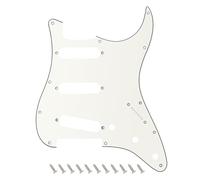 Banworks Golpeador de 3 capas Strat SSS con 11 orificios placa protectora para raspaduras para Stratocaster estándar ST JT/HB-01 de estilo moderno estadounidense/mexicano, color blanco vintage