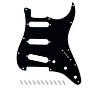 Banworks Golpeador de 3 capas Strat SSS con 11 orificios placa protectora para raspaduras para Stratocaster estándar ST JT/HB-01 de estilo moderno estadounidense/mexicano, color negro brillante