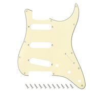 Banworks Golpeador de 3 capas Strat SSS con 11 orificios placa protectora para raspar para Stratocaster estándar ST JT/HB-01 de estilo moderno estadounidense/mexicano, color crema