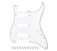 Banworks Golpeador de 3 capas Strat SSS con 11 orificios placa protectora para raspar para Stratocaster estándar ST JT/HB-01 de estilo moderno estadounidense/mexicano, color blanco