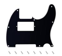Banworks Golpeador de 3 capas Tele HS/HH con 8 orificios y placa protectora para raspaduras de estilo moderno estadounidense/mexicano, Telecaster estándar JT/HB-04, color negro brillante