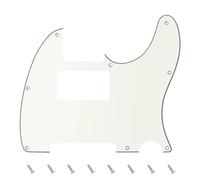 Banworks Golpeador de 3 capas Tele HS/HH con 8 orificios y placa protectora para raspaduras estándar Telecaster JT/HB-04 de estilo moderno estadounidense/mexicano, color blanco vintage