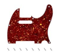 Banworks Golpeador de 4 capas de 8 orificios con placa protectora para raspaduras moderna de estilo estadounidense/mexicano, Telecaster estándar JT/HB-03, carey marrón