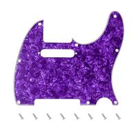 Banworks Golpeador de 4 capas de 8 orificios con placa protectora para raspaduras modernas de estilo estadounidense y mexicano, Telecaster estándar JT/HB-03, color morado perlado