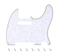 Banworks Golpeador de 4 capas para guitarra eléctrica de 8 orificios con placa protectora para raspaduras para modernas de estilo estadounidense y mexicano Telecaster estándar JT/HB-03 blanco perlado