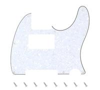 Banworks Golpeador de 4 capas para guitarra eléctrica Tele HS/HH con 8 orificios y placa protectora para raspaduras para moderna de estilo estadounidense Telecaster estándar JT/HB-04 blanco perlado