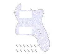 Banworks Golpeador de 4 capas Tele HH con 12 orificios y ranura para pastillas de amplio raspaduras de golpeador Telecaster para Fender Vintage 72 Tele Thinline USA/México JT-HB-07 blanco perlado