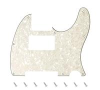 Banworks Golpeador de 4 capas Tele HS/HH con 8 orificios y placa protectora para raspaduras moderna de estilo estadounidense/mexicano, Telecaster estándar JT/HB-04, blanco vintage perlado