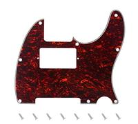 Banworks Golpeador de 4 capas Tele HS/HH con 8 orificios y placa protectora para raspaduras moderna de estilo estadounidense/mexicano, Telecaster estándar JT/HB-04 carey rojo