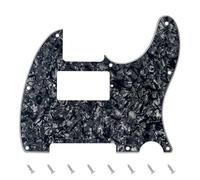 Banworks Golpeador de 4 capas Tele HS/HH con 8 orificios y placa protectora para raspaduras para guitarras eléctricas de estilo moderno estadounidense/mexicano Telecaster JT/HB-04 Black Pearl