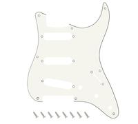 Banworks Golpeador de 8 agujeros de los años 50 Vintage ST SSS de 3 capas para guitarra Squier Classic Vibe SQ CV 50s Reissue Vintage Strat Style JT/HB-15 Vintage White