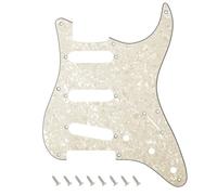 Banworks Golpeador de 8 agujeros de los años 50 Vintage ST SSS de 4 capas para guitarra Squier Classic Vibe SQ CV 50s Reissue Vintage Strat Style JT/HB-15 Vintage White Pearl