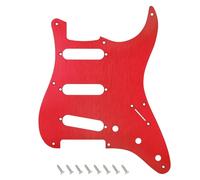 Banworks Golpeador de aluminio de 8 agujeros de 1 capa Srtaight Edge para guitarra Squier Classic Vibe SQ CV 50s Reissue Vintage Strat Style JT/HB-15 Rojo