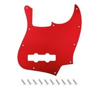 Banworks Golpeador de aluminio Jazz Bass de 1,5 mm de grosor, 1 capa, 10 agujeros, borde recto J Bass JB, placa para arañazos para Fender de estilo moderno de Estados Unidos/mexicanos, Ultra Jazz Bass