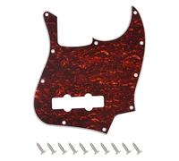 Banworks Golpeador de bajo Jazz de 4 capas con 10 agujeros J Bass JB para defensa de estilo moderno estadounidense y mexicano JT/HB-11 Carey rojo