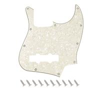 Banworks Golpeador de bajo Jazz de 4 capas y 10 agujeros J Bass JB para guardabarros de estilo moderno de Estados Unidos/mexicanos JT/HB-11 Vintage White Pearl