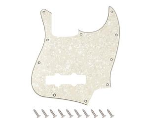 Banworks Golpeador de bajo Jazz de 4 capas y 10 agujeros J Bass JB para guardabarros de estilo moderno de Estados Unidos/mexicanos JT/HB-11 Vintage White Pearl