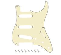 Banworks Golpeador de guitarra SSS de 8 agujeros 50s 57 Strat SSS, estilo vintage, para American Fender Stratocaster Strat ST JT/HB-16, 3 capas, color crema