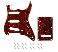 Banworks Golpeador de guitarra SSS de 8 agujeros 50s 57 Strat SSS estilo vintage y placa trasera de 6 agujeros para American Fender Stratocaster Strat ST JT/HB-16 4 capas marrón oscuro carey