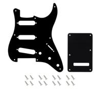 Banworks Golpeador de guitarra SSS de 8 agujeros de estilo vintage y placa trasera de 6 agujeros para Fender Stratocaster Strat ST JT/HB-16 de 1 capa, color negro