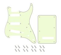 Banworks Golpeador de guitarra SSS de 8 agujeros de estilo vintage y placa trasera de 6 agujeros para Fender Stratocaster Strat ST JT/HB-16 de 3 capas, color verde menta