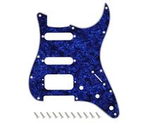 Banworks Golpeador HSS Strat de 11 agujeros de 3 tornillos de esquina redonda Humbucking de montaje ST SSH para USA/MX Fender Lonestar/Deluxe/Professional I Series Stratocaster JT/HB-23 4 capas azul
