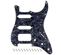 Banworks Golpeador HSS Strat de 11 agujeros de 3 tornillos de esquina redonda Humbucking de montaje ST SSH para USA/MX Fender Lonestar/Deluxe/Professional I Series Stratocaster JT/HB-23 4 capas negro