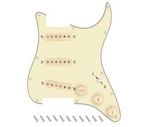 Banworks Golpeador SSS de 3 capas estilo vintage F '60s, precableado Strat con pastillas Alnico escalonadas 5 SSS de bobina única para guitarras eléctricas Fender Stratocaster ST Style JT/HBZC-01