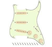 Banworks Golpeador SSS de 3 capas estilo vintage F '60s Tonos, precableado, con pastillas Alnico escalonadas 5 SSS de bobina única para guitarras eléctricas Fender Stratocaster ST JT/HBZC-01, color