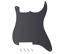 Banworks Golpeador Strat de 1 capa y 4 agujeros para guitarra, placa de arañazos para guitarra eléctrica Fender Stratocaster Strat ST Style JT/HB-12, color negro mate