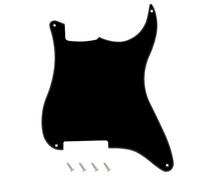 Banworks Golpeador Strat de 1 capa y 4 agujeros para guitarra, placa para arañazos para guitarra eléctrica Fender Stratocaster Strat ST Style JT/HB-12, color negro