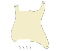 Banworks Golpeador Strat de 3 capas y 4 agujeros para guitarra eléctrica, estilo Fender, Stratocaster, Strat ST, JT/HB-12, color crema