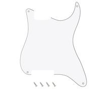 Banworks Golpeador Strat de 3 capas y 4 agujeros para guitarra, placa para arañazos para guitarra eléctrica Fender Stratocaster Strat ST Style JT/HB-12, color blanco