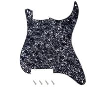 Banworks Golpeador Strat de 4 capas y 4 agujeros para guitarra eléctrica Fender Stratocaster Strat ST Style JT/HB-12, color negro perla