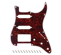 Banworks Golpeador Strat HSS de 4 capas con 11 orificios para guitarra eléctrica, placa de protección SSH para Stratocaster estándar de estilo moderno estadounidense/mexicano ST JT/HB-02 carey rojo