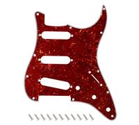 Banworks Golpeador Strat SSS de 4 capas con 11 orificios placa protectora para raspaduras, estilo moderno estadounidense/mexicano, Standard Stratocaster ST JT/HB-01, carey marrón