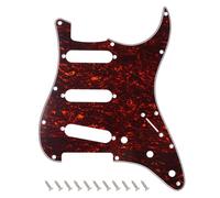 Banworks Golpeador Strat SSS de 4 capas con 11 orificios placa protectora para raspaduras para Stratocaster estándar ST JT/HB-01 de estilo moderno estadounidense/mexicano, carey rojo