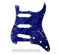 Banworks Golpeador Strat SSS de 4 capas con 11 orificios placa protectora para raspaduras para Stratocaster estándar ST JT/HB-01 de estilo moderno estadounidense/mexicano, azul perlado