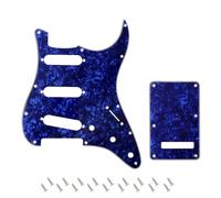 Banworks Golpeador Strat SSS de 4 capas placa protectora de 11 orificios con placa posterior juego de cubiertas para trémolo de 6 orificios para Stratocaster Standard ST JT/HB-08