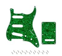 Banworks Golpeador Strat SSS de 4 capas placa protectora de 11 orificios con placa posterior juego de cubiertas para trémolo de 6 orificios para Stratocaster Standard ST JT/HB-08