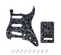 Banworks Golpeador Strat SSS de 4 capas placa protectora de 11 orificios con placa posterior juego de cubiertas para trémolo de 6 orificios para Stratocaster Standard ST JT/HB-08