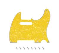 Banworks Golpeador Tele de 4 capas con 8 agujeros para guitarra eléctrica, placa para arañazos para estilo moderno estadounidense y mexicano, estándar Tele Telecaster JT/HB-03, perla amarilla
