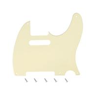 Banworks Golpeador Tele de 5 agujeros para guitarra eléctrica, 1 capa, placa para arañazos para guardabarros estilo vintage estadounidense/mexicano, estándar Tele Telecaster JT/HB-18, color crema