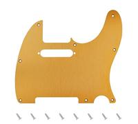Banworks Golpeador Tele de aluminio de 1,5 mm de grosor, 1 capa, 8 agujeros, borde recto, placa de arañazos para American Fender Ultra Tele Mexican Fender Standard Telecaster TL JT/HB-03 dorado