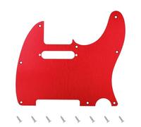 Banworks Golpeador Tele de aluminio de 1,5 mm de grosor, 1 capa, 8 agujeros, borde recto, placa de arañazos para American Fender Ultra Tele Mexican Fender Standard Telecaster TL JT/HB-03 rojo