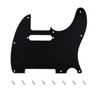 Banworks Golpeador Tele de aluminio de 1,5 mm de grosor, 1 capa, 8 agujeros, borde recto, placa de arañazos para American Fender Ultra Tele Mexican Fender Standard Telecaster TL JT/HB-03, color negro